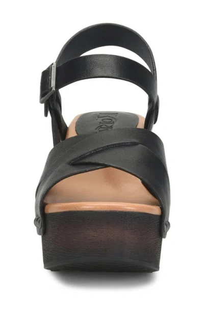 Korks Leda Ankle Strap Platform Sandal In Black