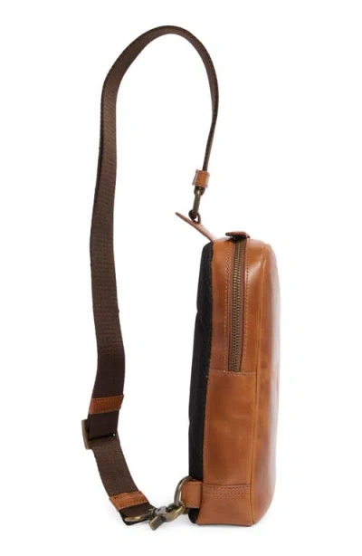 Johnston & Murphy Hunter Glazed Sling Bag In Brown