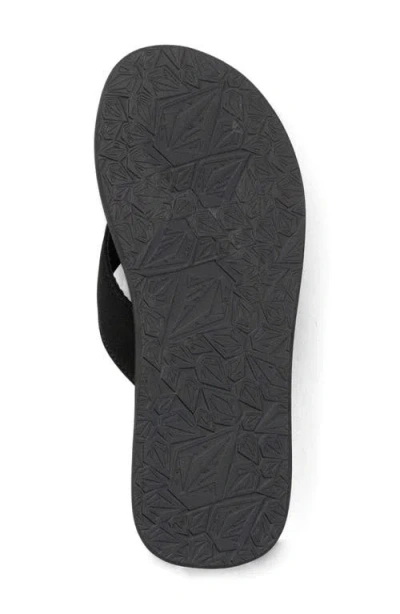 Volcom Vocation Leather Flip Flops In Black