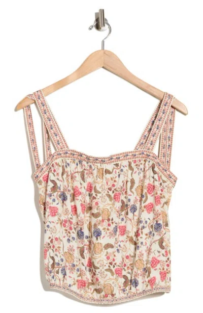 Max Studio Tie Shoulder Bubble Hem Top In Multi