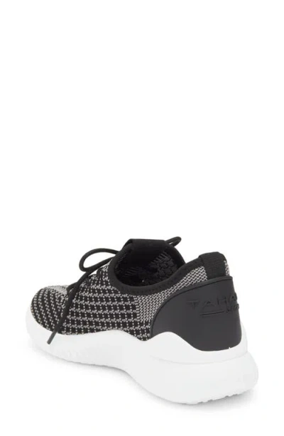 Tahari Patterned Knit Sneaker In Black