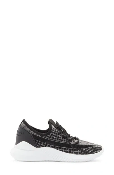 Tahari Patterned Knit Sneaker In Black