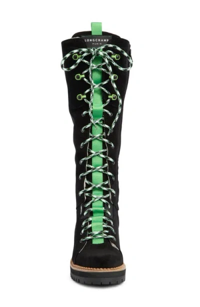 Longchamp Knee High Boot In Black