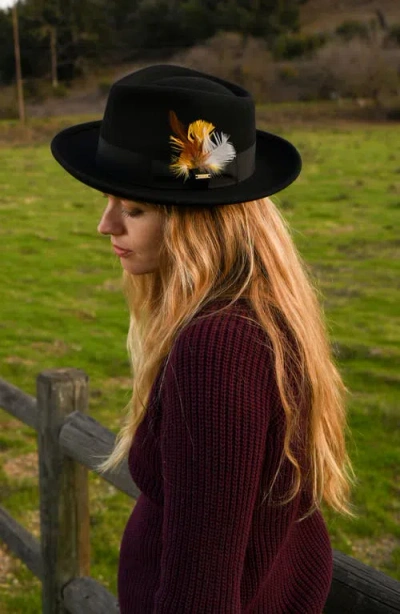 Wyeth Wool Fedora Hat In Red