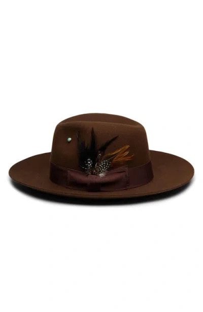 Wyeth Wool Fedora Hat In Orange
