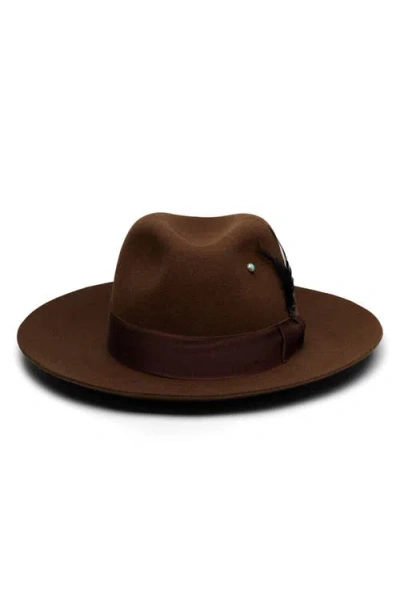 Wyeth Wool Fedora Hat In Orange
