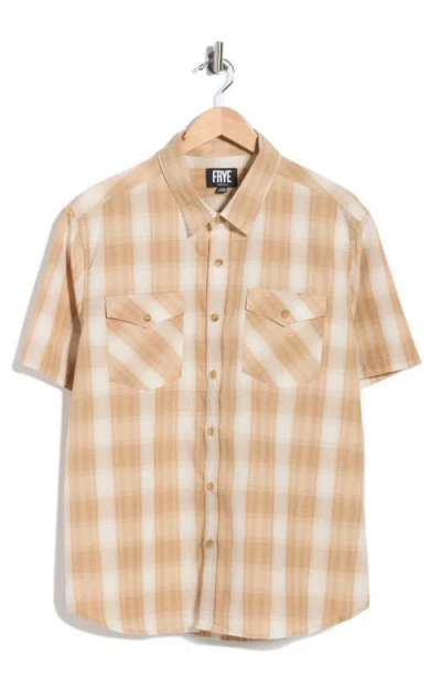 Frye Plaid Short Sleeve Dobby Button-up Shirt In Multi