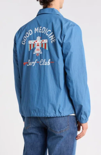 Faherty Spy Sunwashed Coaches Jacket In Blue