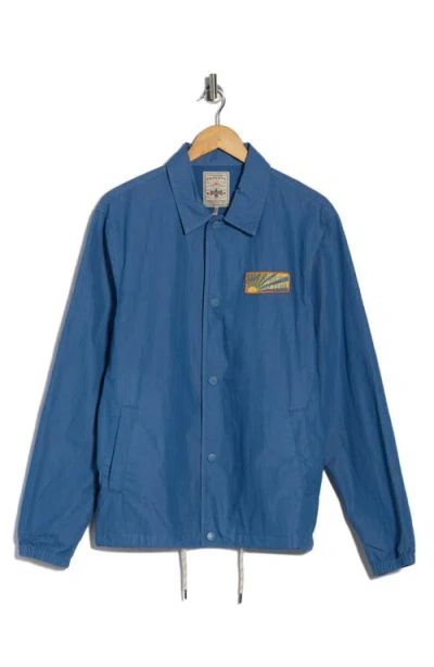 Faherty Spy Sunwashed Coaches Jacket In Blue