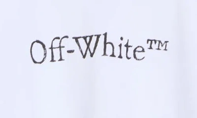 Off-white Relaxed Fit Cotton Tee With Oversized Logo In White