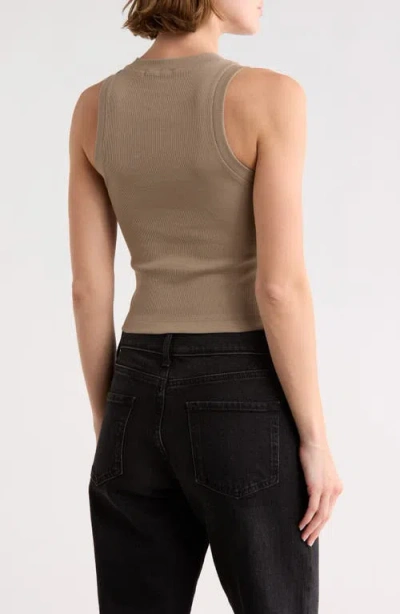 Off-white Fitted Ribbed Crop Tank