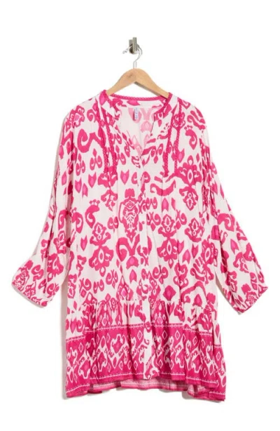 Boho Me Button Front Tunic In Multi