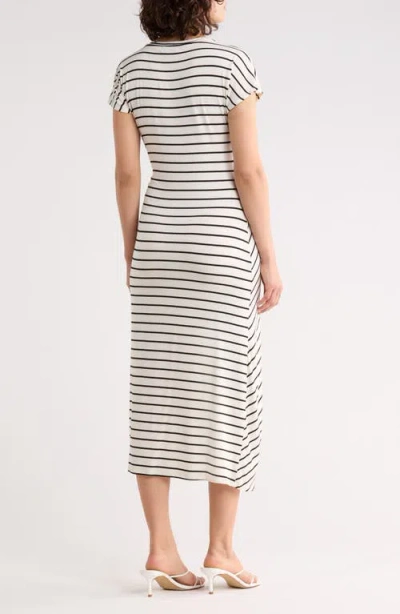 West K Stripe Side Tie Maxi Dress In Pattern