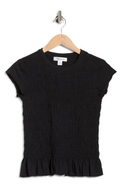 Vigoss Smocked T-shirt In Black
