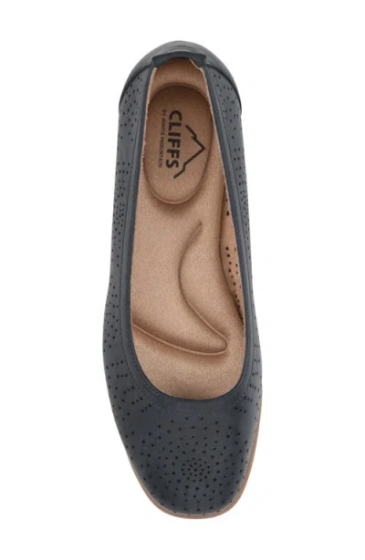Cliffs By White Mountain Cortney Perforated Ballet Flat In Blue
