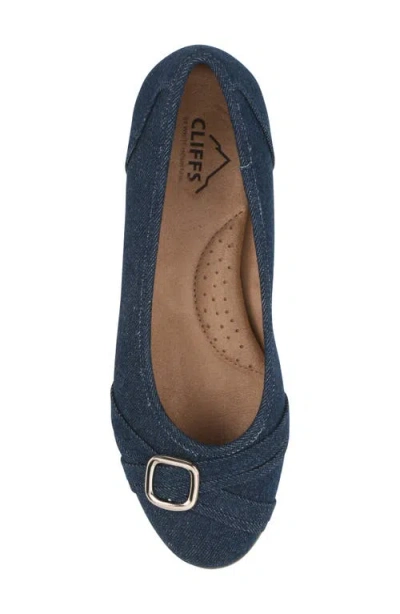 Cliffs By White Mountain Wide Width Calming Ballet Flat In Blue