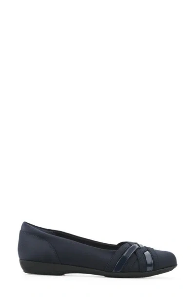 Cliffs By White Mountain Wide Width Chic Ballet Flat In Blue