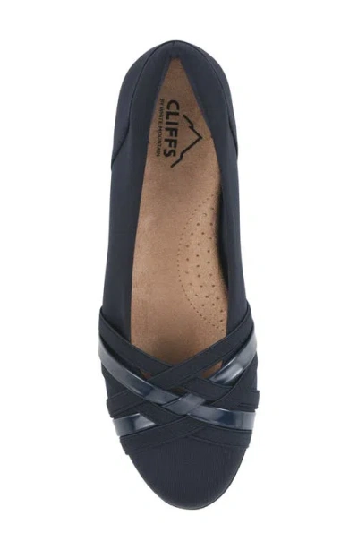 Cliffs By White Mountain Wide Width Chic Ballet Flat In Blue