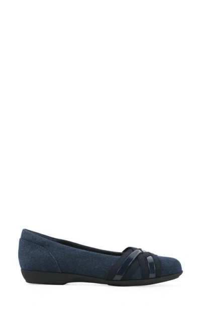 Cliffs By White Mountain Wide Width Chic Ballet Flat In Blue