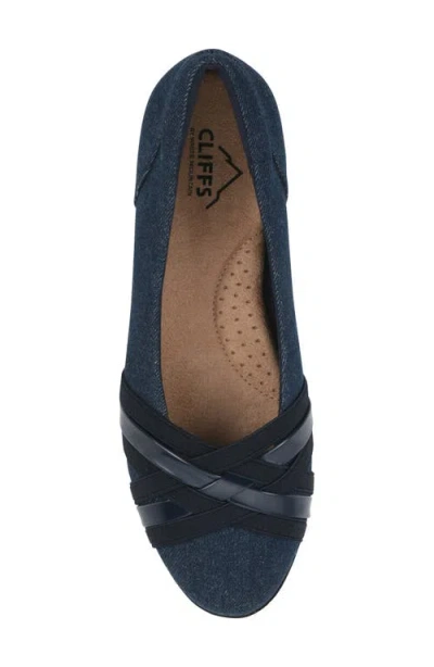 Cliffs By White Mountain Wide Width Chic Ballet Flat In Blue