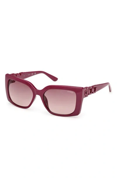 Guess Rectangular Sunglasses In Burgundy