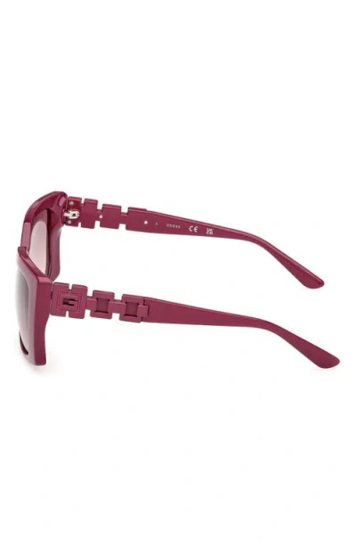 Guess Rectangular Sunglasses In Burgundy