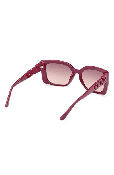 Guess Rectangular Sunglasses In Burgundy