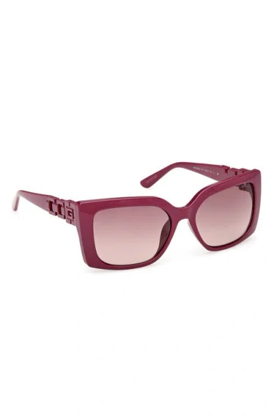 Guess Rectangular Sunglasses In Burgundy