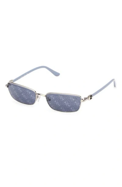 Guess Rectangular Sunglasses In Silver