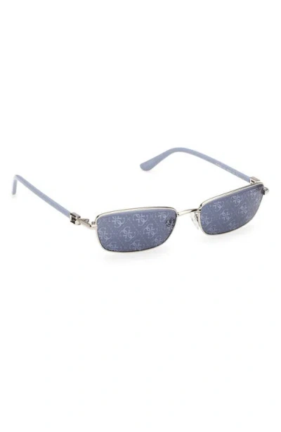 Guess Rectangular Sunglasses In Silver