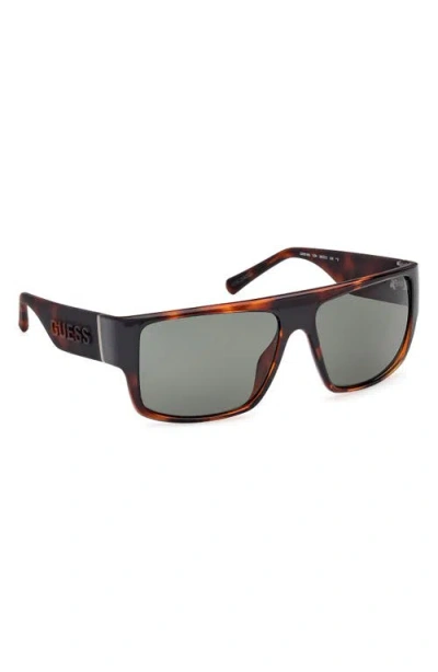 Guess Rectangular Sunglasses In Brown