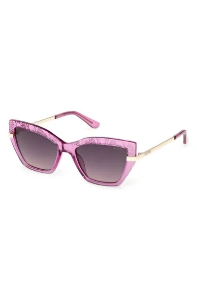 Guess Rectangular Sunglasses In Purple