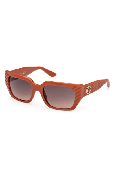 Guess Rectangular Sunglasses In Brown