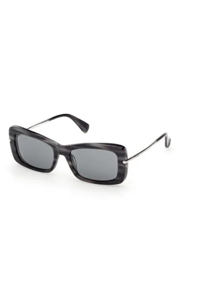 Max Mara 54mm Rectangular Sunglasses In Black