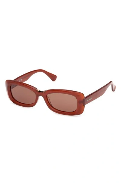 Max Mara 53mm Rectangular Sunglasses In Brown