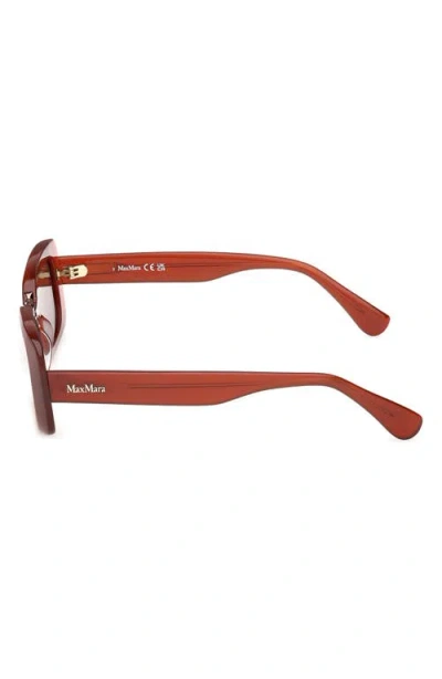 Max Mara 53mm Rectangular Sunglasses In Brown