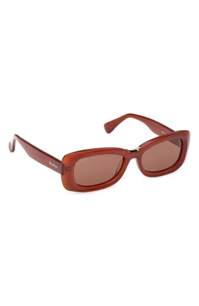 Max Mara 53mm Rectangular Sunglasses In Brown