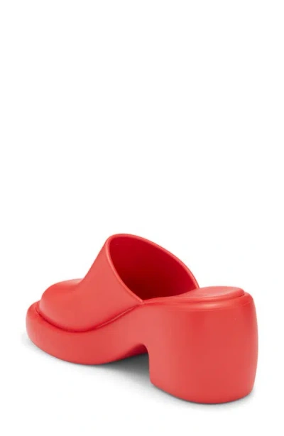 Ferragamo Deva Rubber Platform Sandal In Red