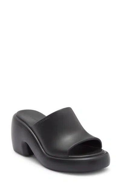 Ferragamo Deva Platform Slide Sandal In Black