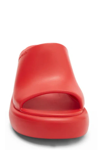 Ferragamo Deva Rubber Platform Sandal In Red