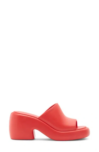 Ferragamo Deva Rubber Platform Sandal In Red