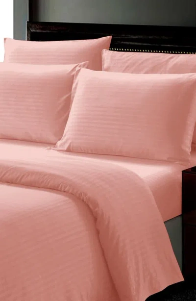 Luxury Home Dobby Stripe Sheet Set In Pink
