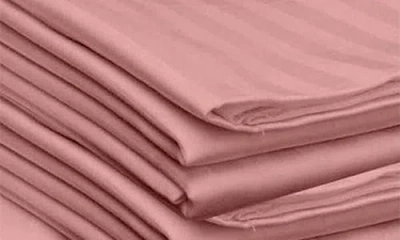 Luxury Home Dobby Stripe Sheet Set In Pink