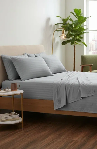 Luxury Home Dobby Stripe Sheet Set In Gray