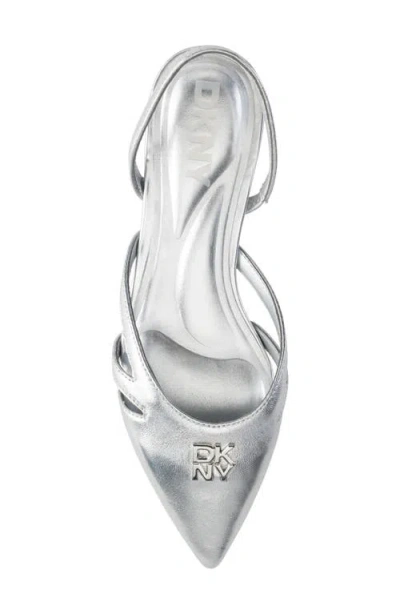 Dkny Verity Slingback Flat In Silver
