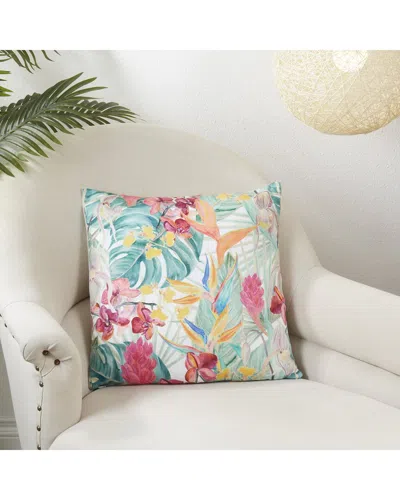 Saro Lifestyle Spring Square Pillow In Multi
