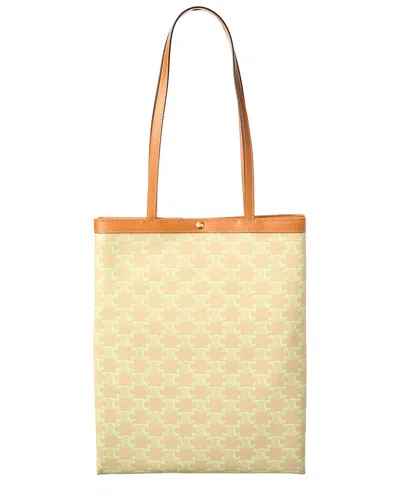 Celine Triomphe Medium Canvas & Leather Tote