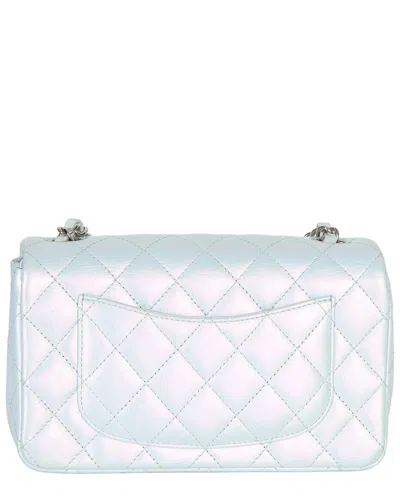 Chanel Blue Leather Iridescent Quilted Rectangular Mini Flap (authentic Pre-  Loved)
