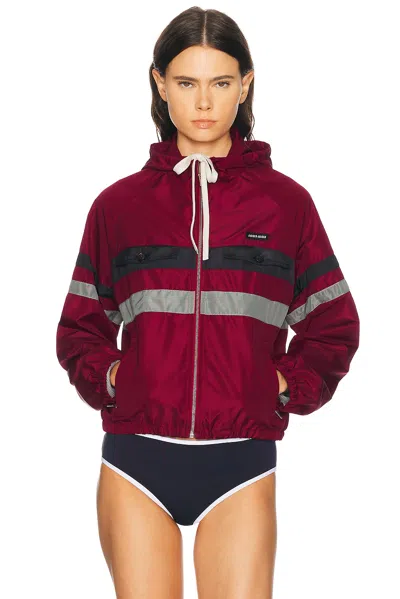 Miu Miu Technical Fabric Blouson Jacket In Red