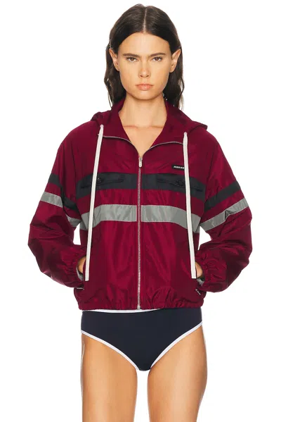 Miu Miu Technical Fabric Blouson Jacket In Red